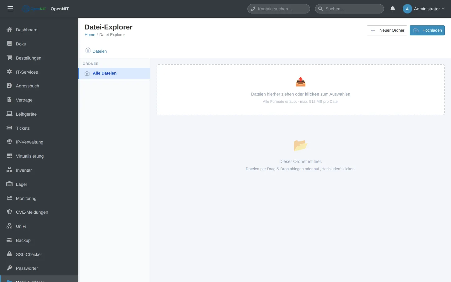 Screenshot: Datei-Explorer – Ordner, Versionen & ACL