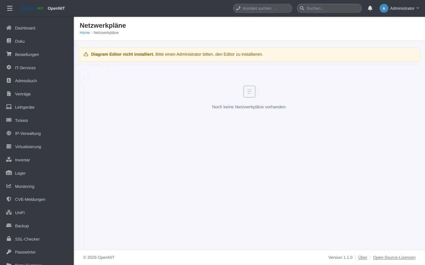 Screenshot: Netzdiagramme – draw.io, self-hosted